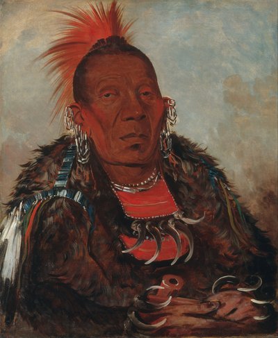 Wah-ro-née-sah、The Surrounder、族長 作： George Catlin